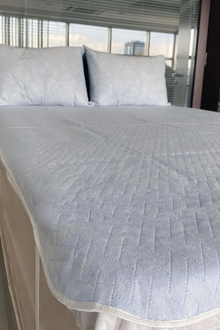 Lady Moda Kapitoneli Sıvı Geçirmez Çift Kişilik Alez - Mavi