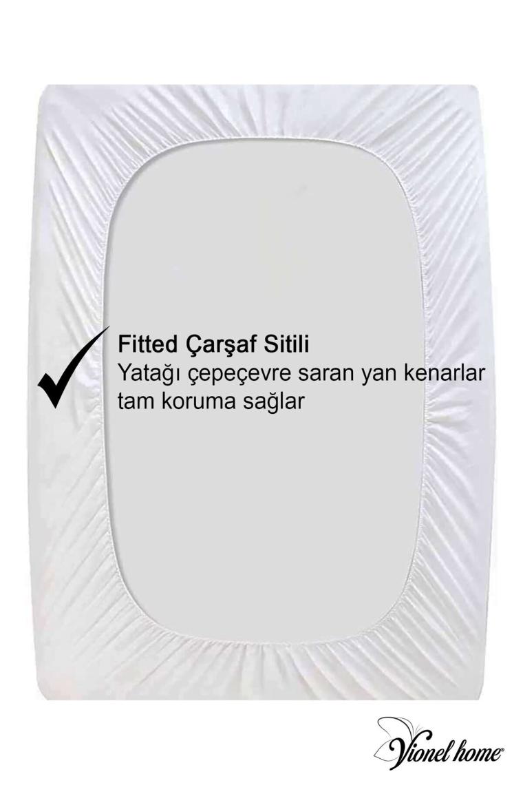 Vionel Home %100 Pamuk Fitted Full Kenar Su Sıvı Geçirmez Yatak Koruyucu Alez Çarşaf Tek Kişilik 90 x 190