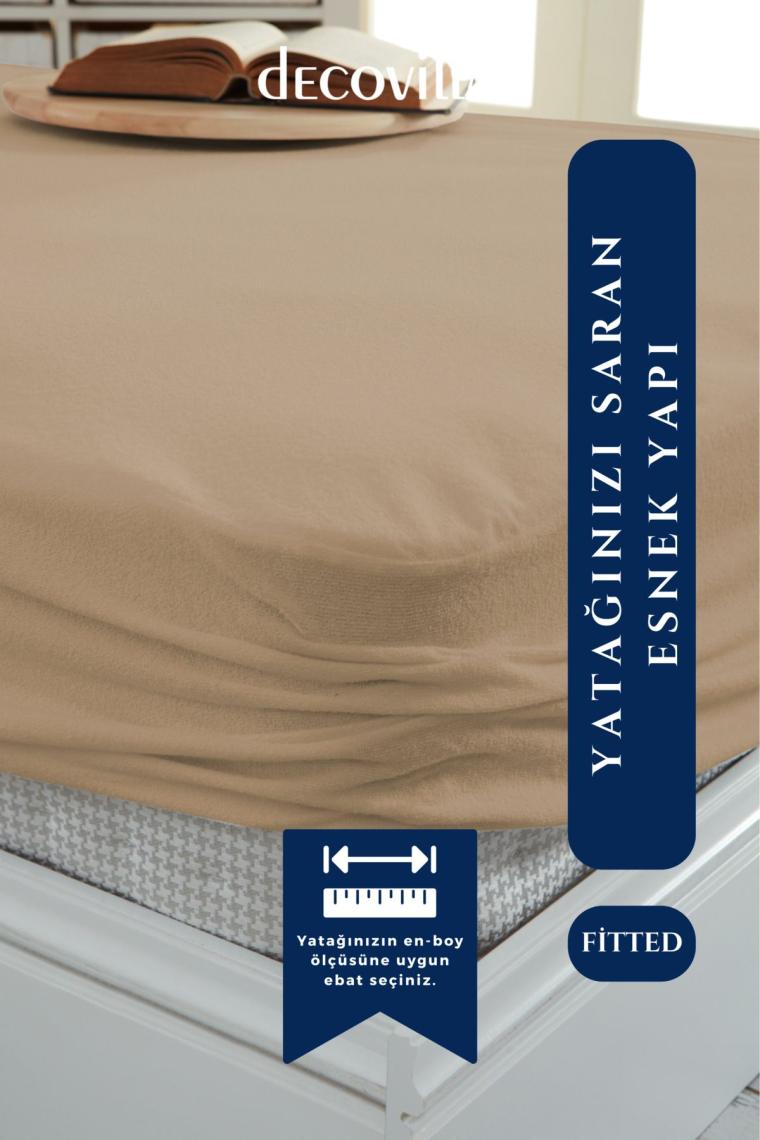 Micro Fitted Full Kenar Su Sıvı Geçirmez Yatak Koruyucu Alez Çarşaf Kum Beji