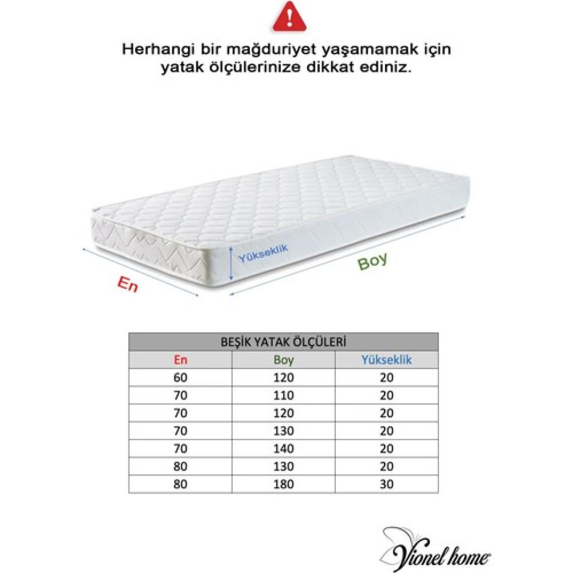 Vionel Home %100 Pamuklu, Sıvı Geçirmez Bebek Alezi,Bebek Alez Yatak Koruyucu, Çocuk Yatak Koruyucu Alezi, Kreş Anaokulu Alezi, Park Beşik Yatak Koruyucu 80x130