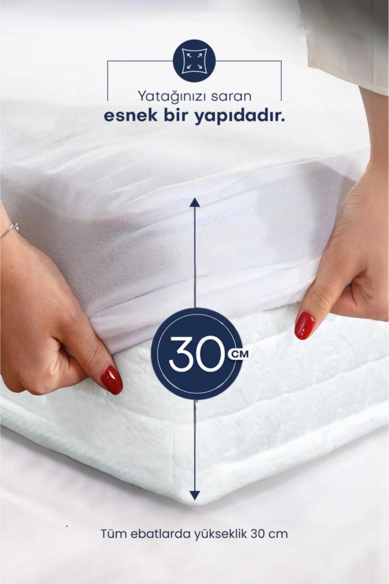 Decovilla 100 x 200 Pamuklu Fitted Sıvı Geçirmez Alez