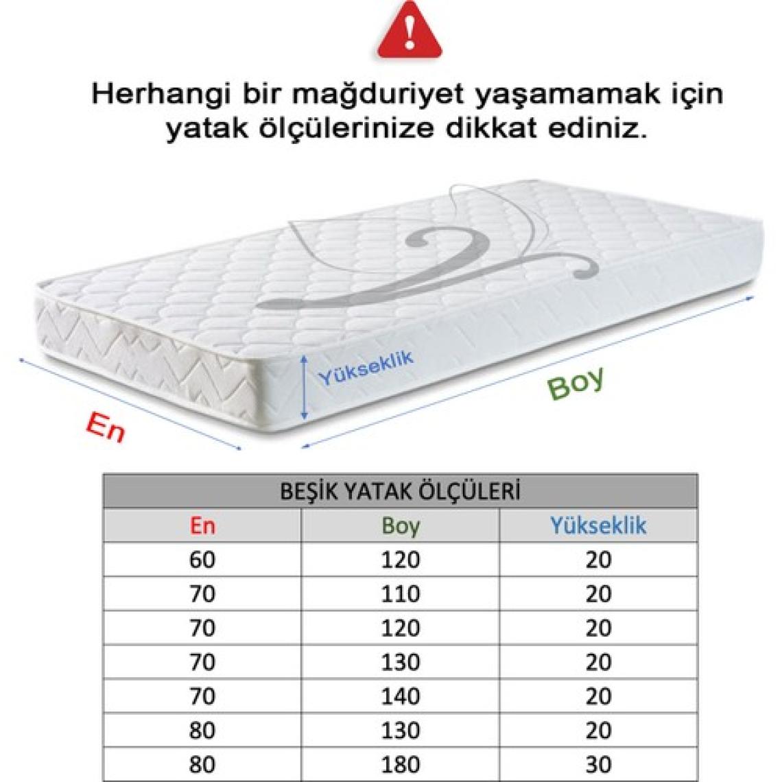 Vionel Home  %100 Pamuk Kapitone, Full Kenar Fitted, Su & Sıvı Geçirmez Bebek ve Çocuk Yatak Koruyucu Alez 70 x 140