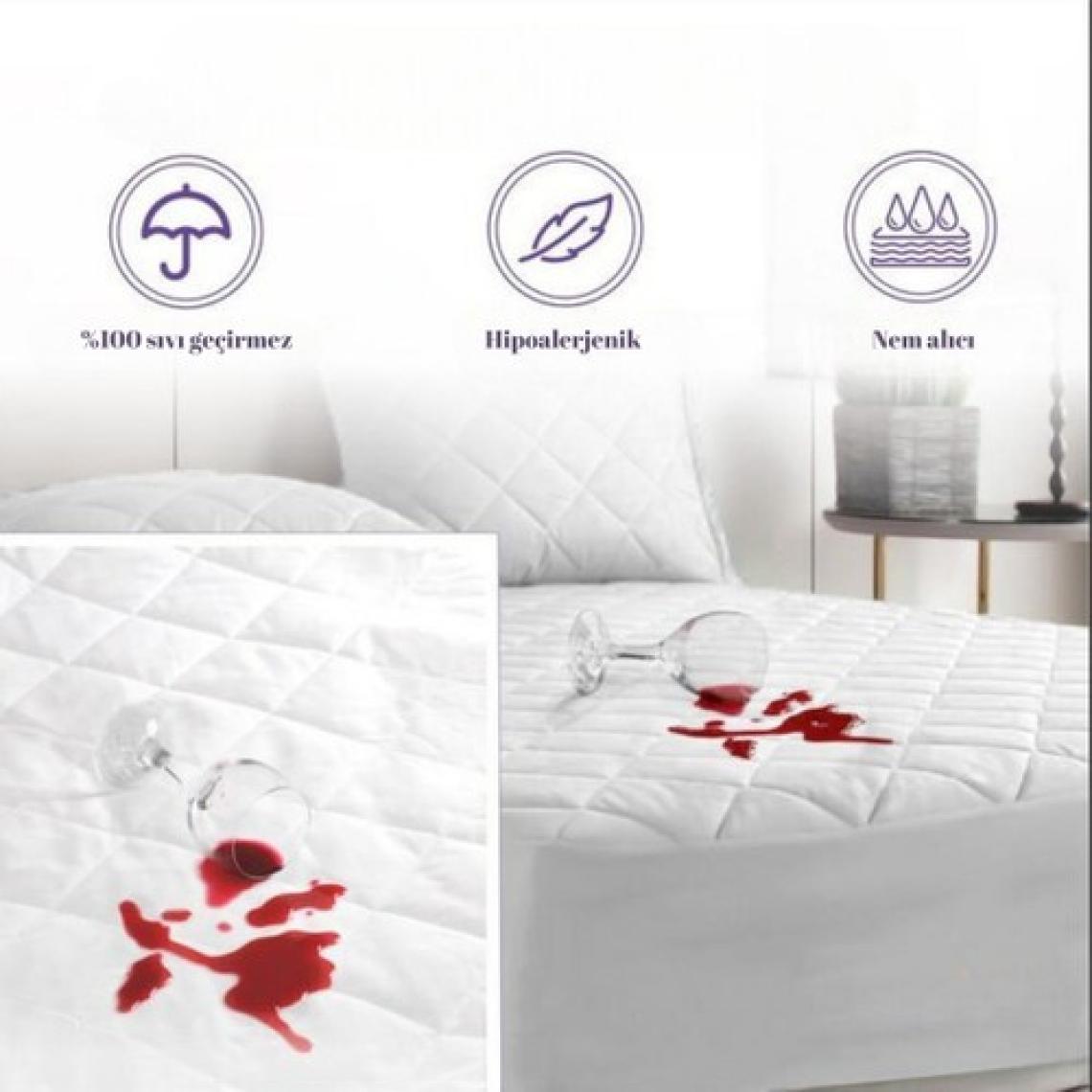 Formeya Pamukkale Kapitone Fitted Su Sıvı Geçirmez %100 Pamuk Yatak Koruyucu Alez