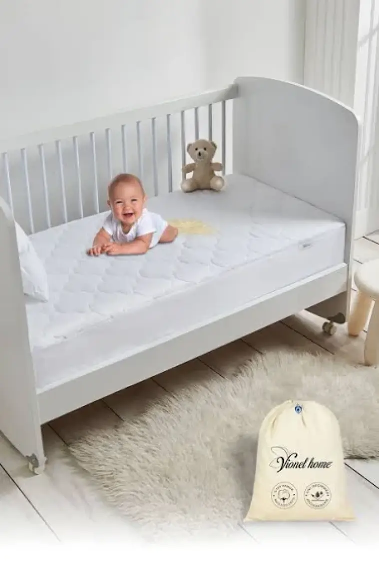 Vionel Home %100 Pamuk Kapitone, Full Kenar Fitted, Su & Sıvı Geçirmez Bebek, Kreş Anaokulu Alezi ve Çocuk Yatak Koruyucu Alez 80 x 180