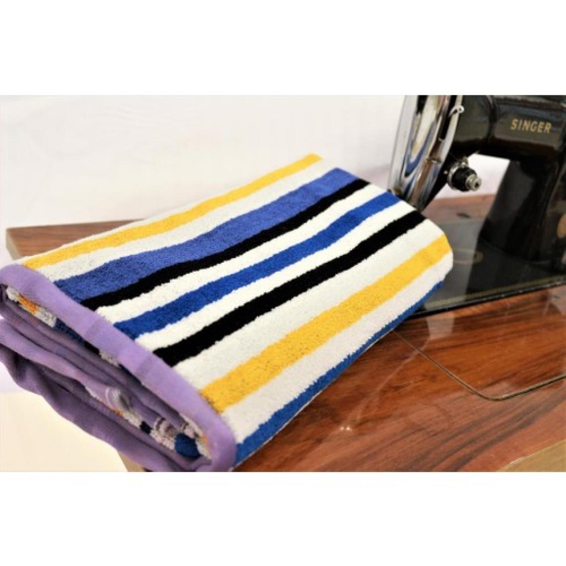 Ender Home 70x140 Rengarenk İplik Boya Bordürlü Bukle Banyo Havlusu