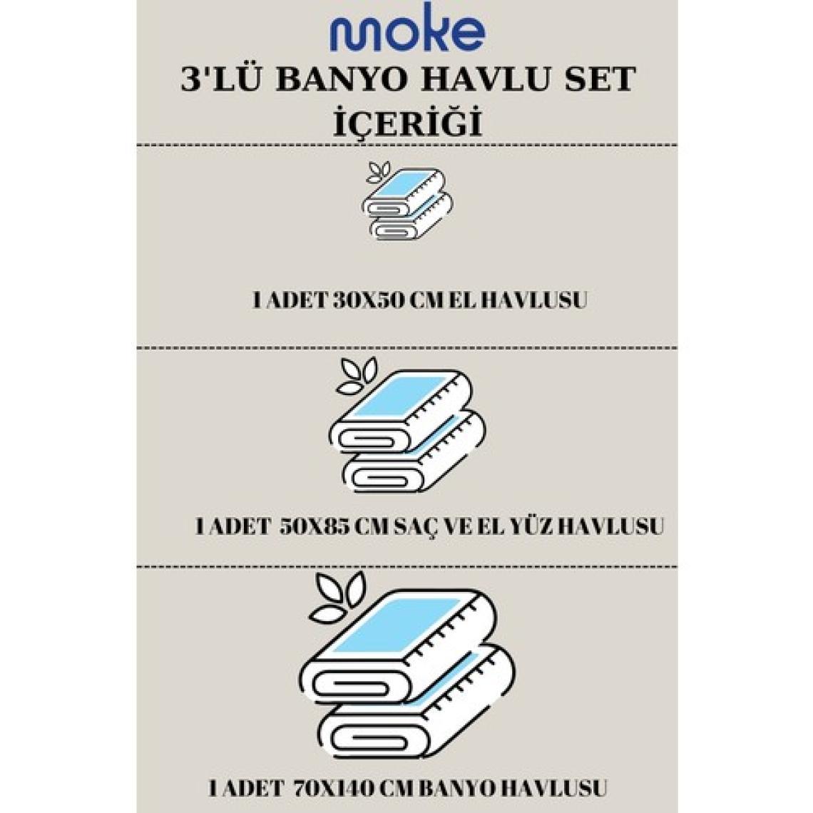 3'lü Banyo Havlu Seti | Banyo Havlu Takımı Pamuklu | Havlu Seti