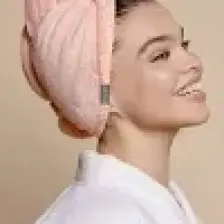 Ruiada %100 Pamuk Saç Kurutma Bonesi/havlusu Lastikli ve Düğmeli Fuşya