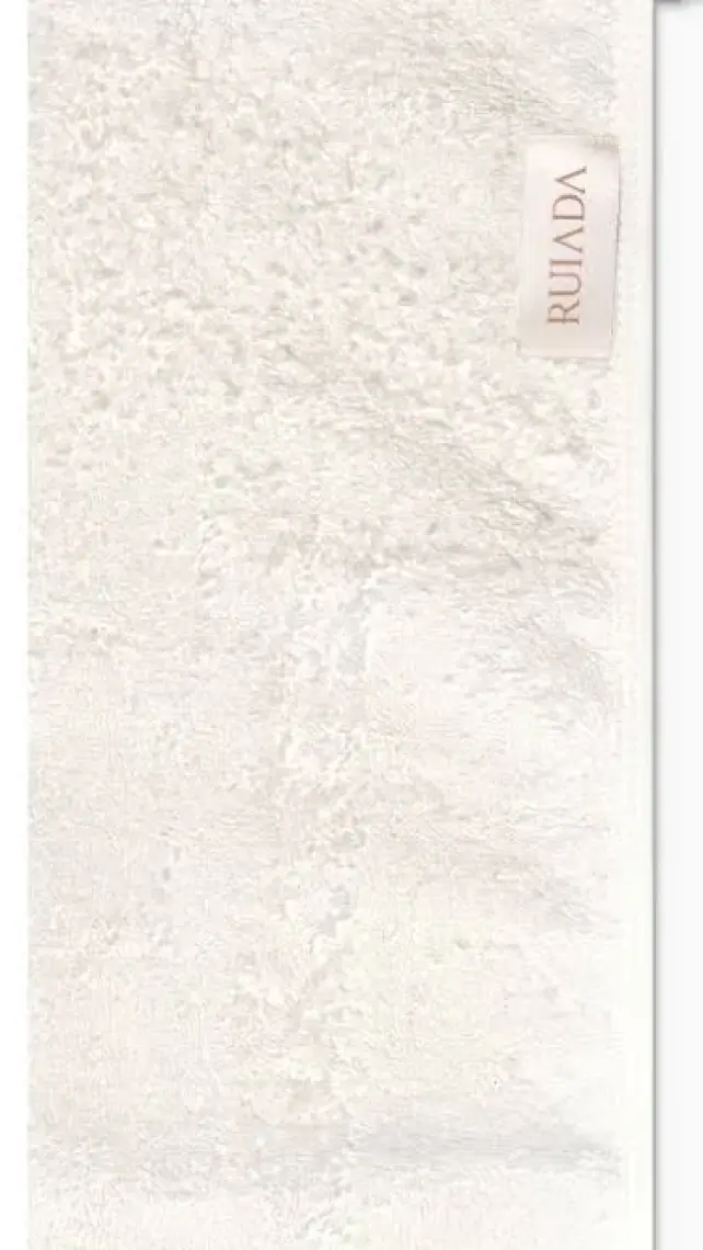 Ruiada %100 Pamuk Saç Kurutma Bonesi/havlusu Lastikli ve Düğmeli Ekru