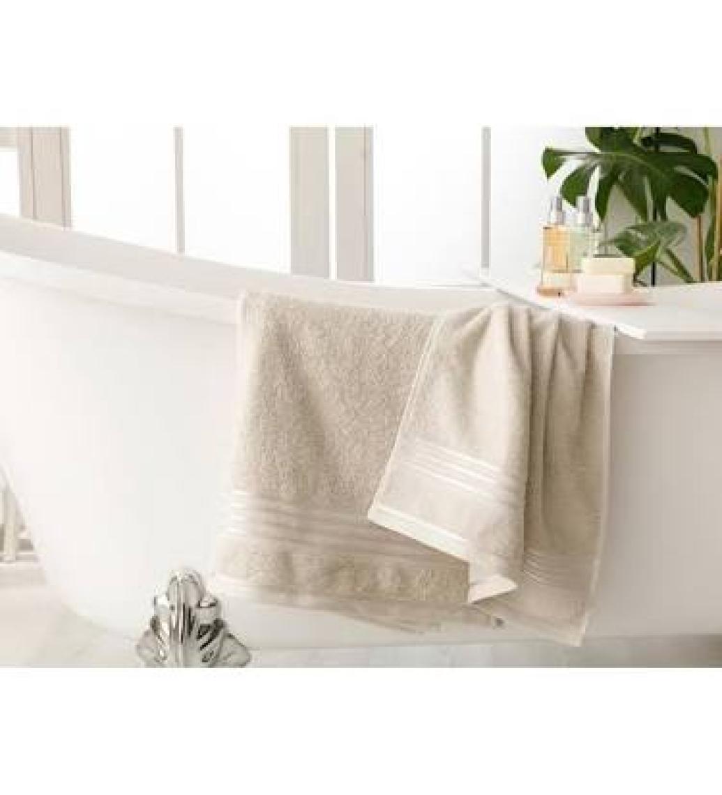 English Home Romantic Stripe Floşlu Banyo Havlusu Takımı 50 x 85CM + 70 x 150CM Açık Gri