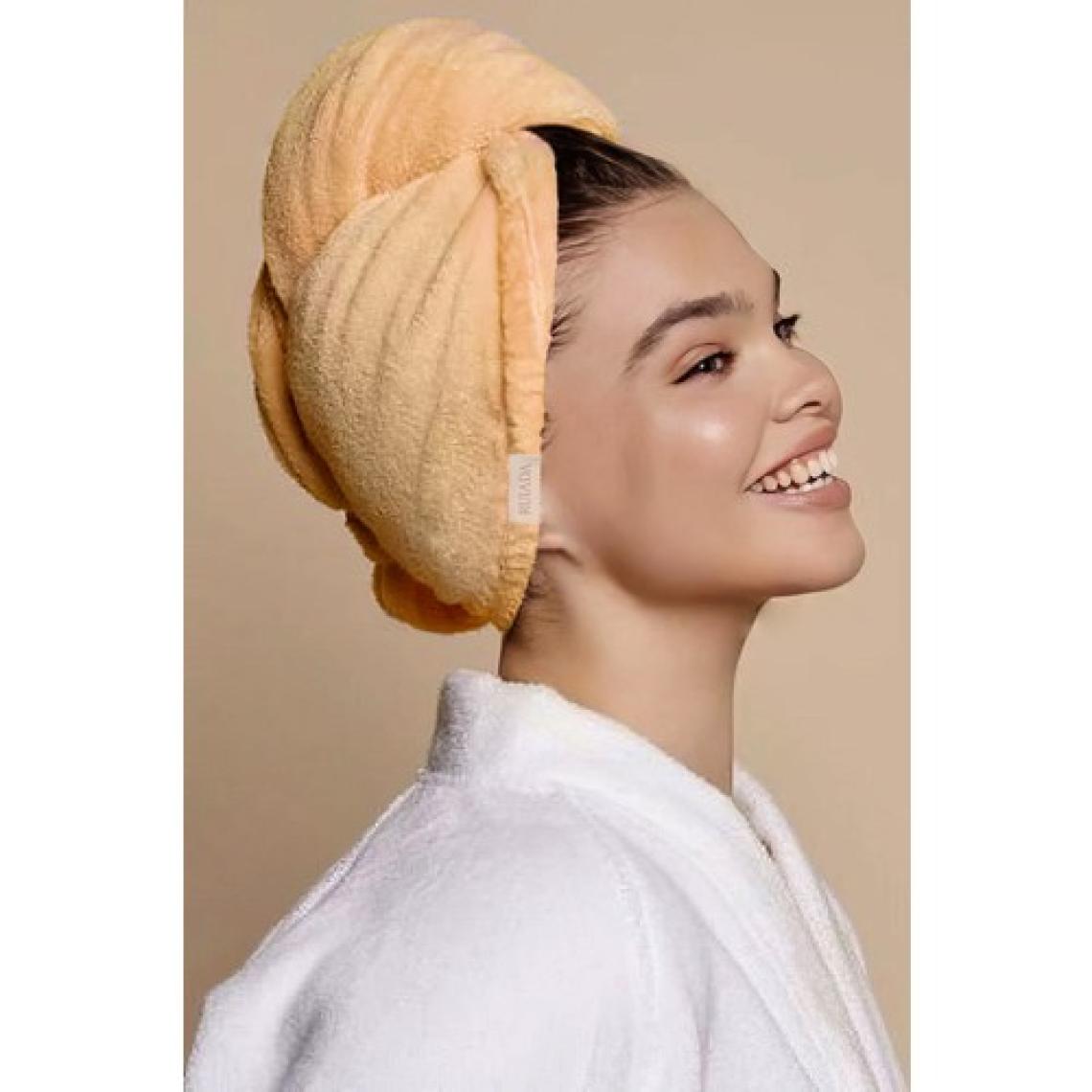 Ruiada  Pamuk Saç Kurutma Bonesi/havlusu Lastikli ve Düğmeli Orange