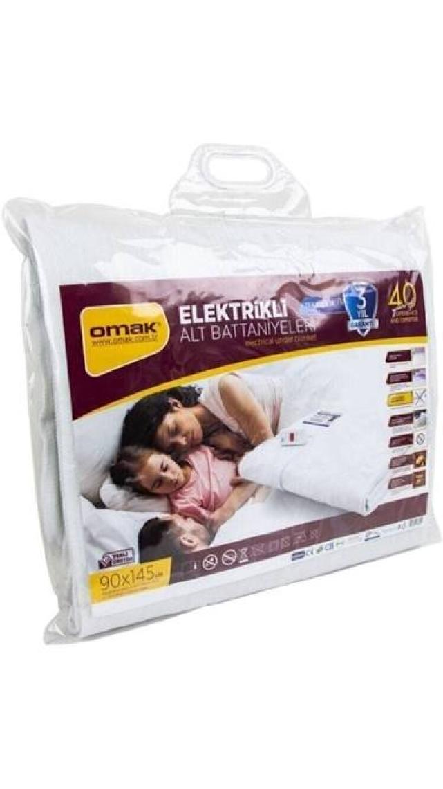 Omak Beyaz Tek Kişilik Düz 90X145 cm Elektrikli Battaniye