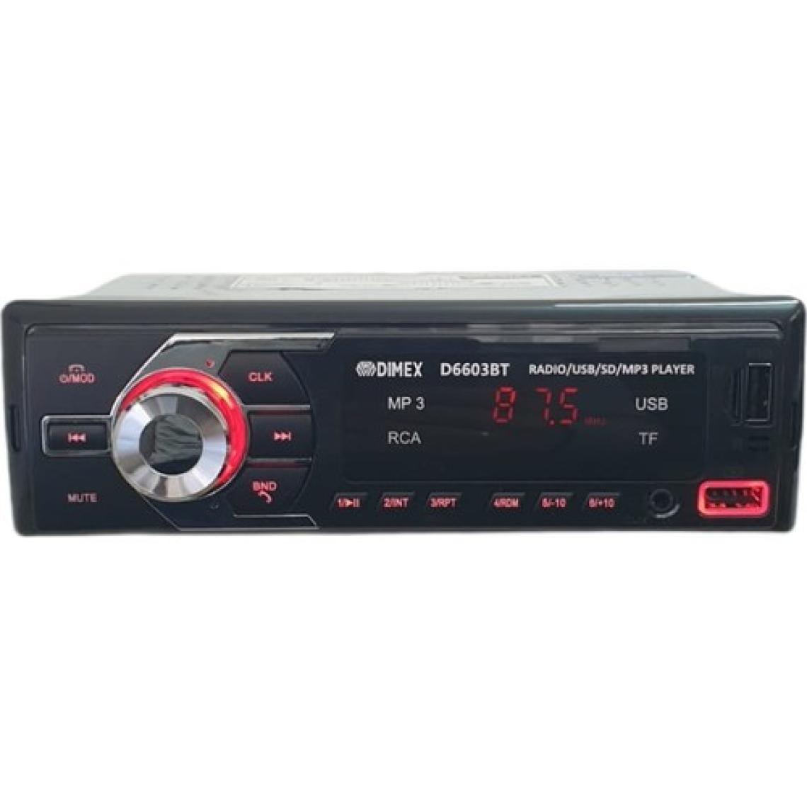 Navimex Çift Usb Bluetooth Aux Girişli Hafıza Kart Okuyuculu Bluetooth Kumandalı Oto Teyp Dimex 6602