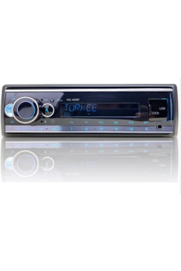 MG Audio Mgaudio MG-400BT Alpine Üretimi Profesyonel Oto Teyp - Bluetooth/usb/aux/fm - 4X50WATT Anfi Uyumlu Rgb Türkçe Dil Radyo - 2 Yıl Garanti