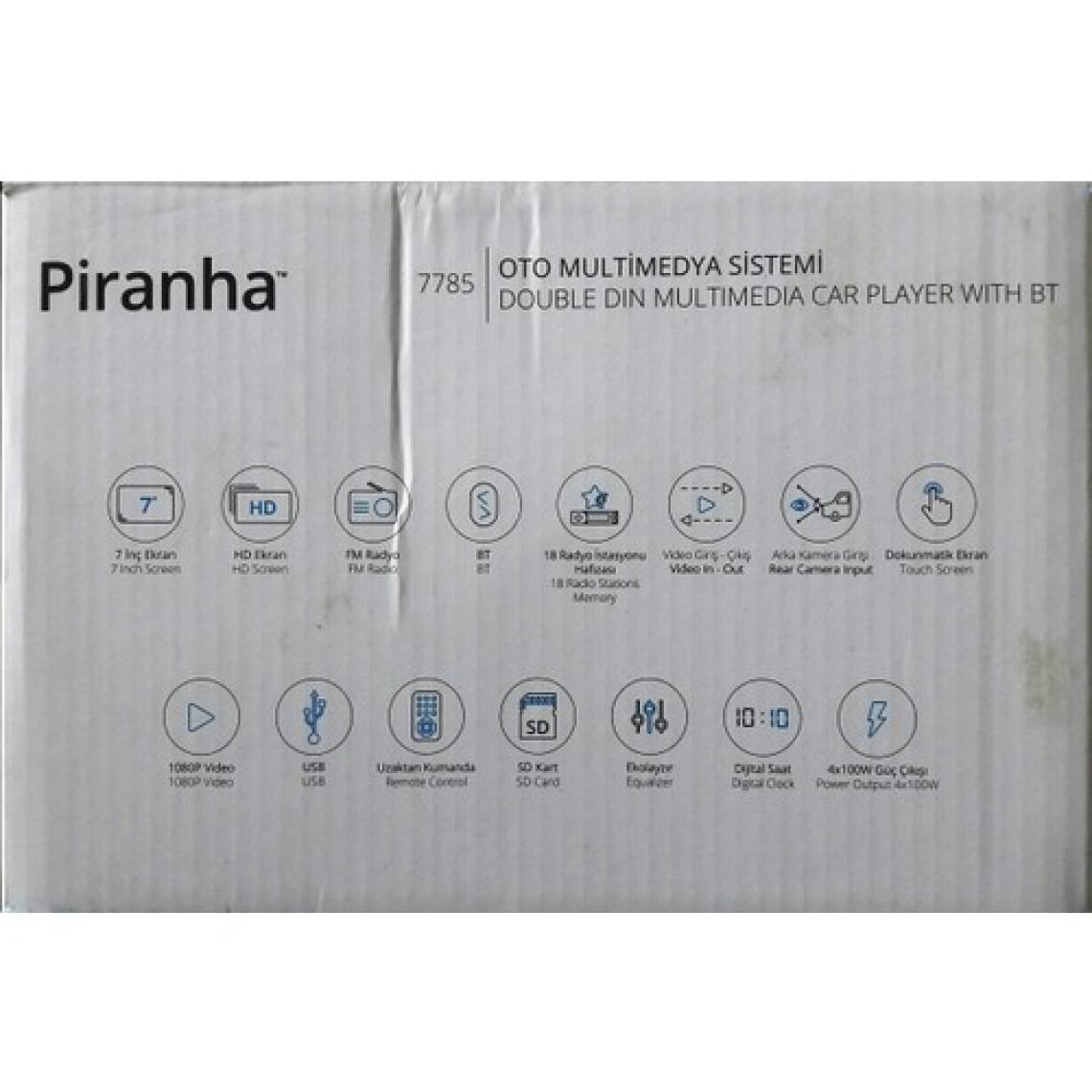 Piranha 7785 Double Din Oto Teyp