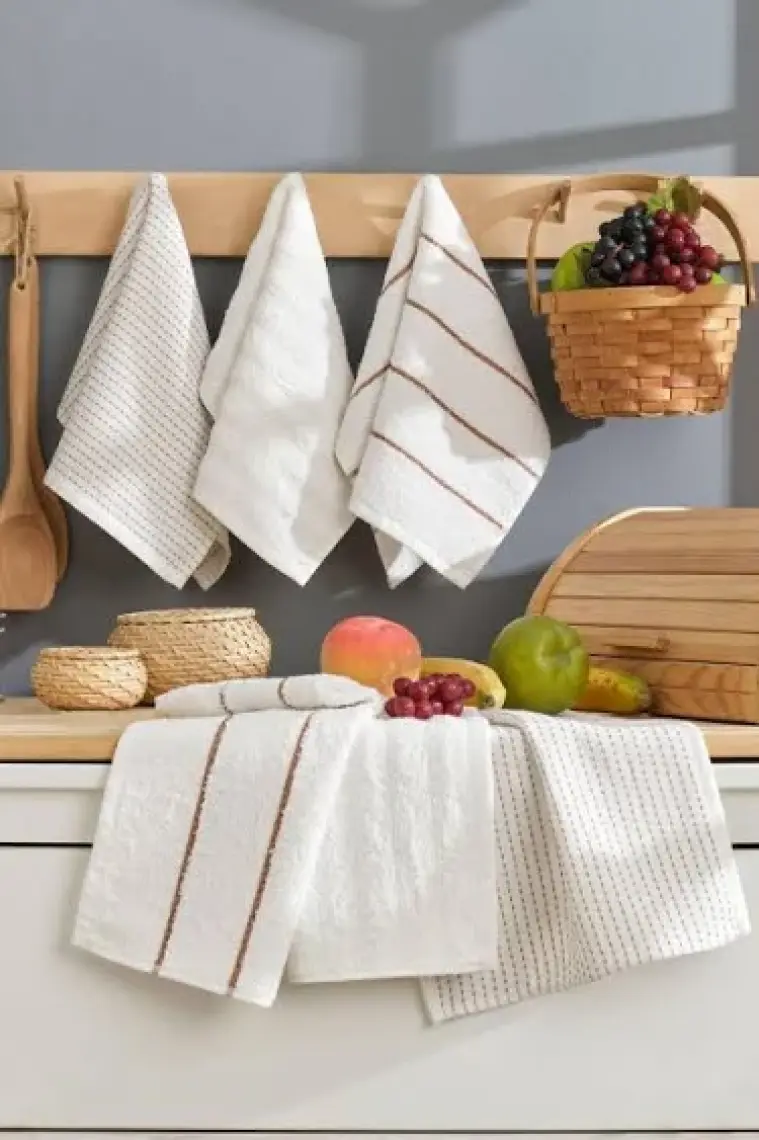 Eponj Home 6lı Mutfak Havlusu 30X50 Sofya Krem