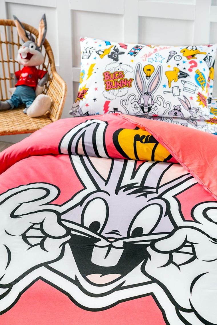 Lisanlı Tek Kişilik Nevresim Takımı Bugs Bunny Smile