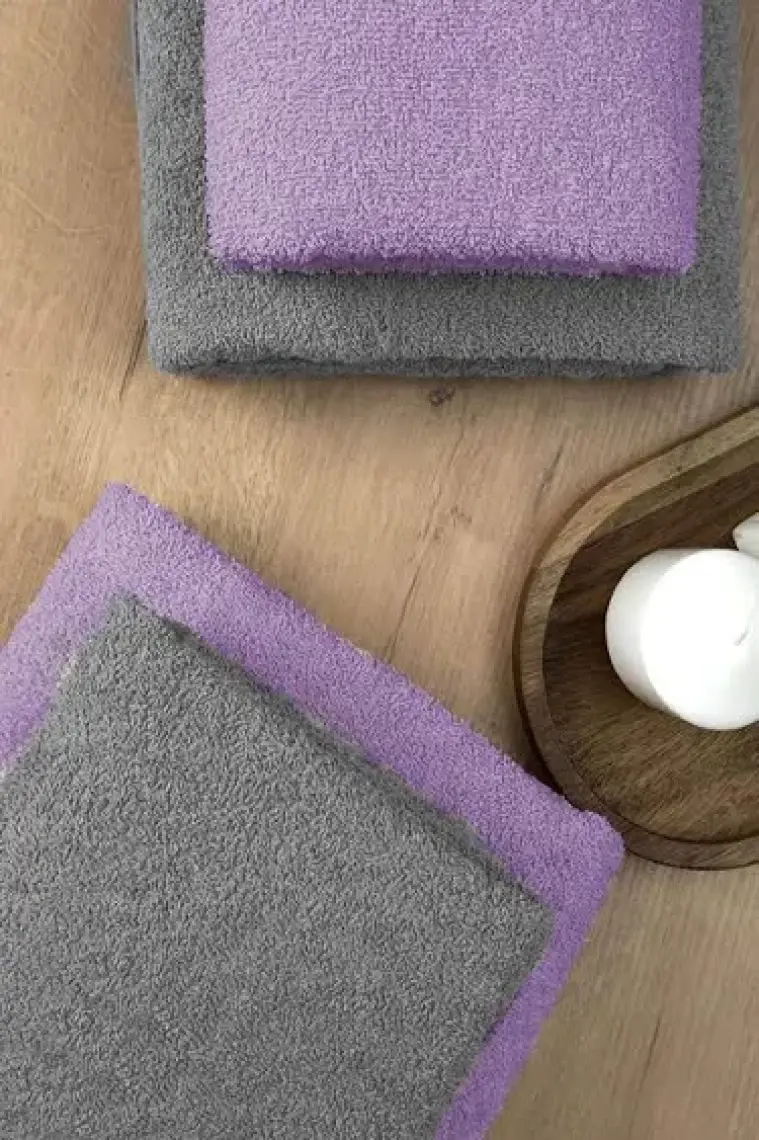 Mira Home 4 Lü Banyo Havlusu Takımı Soft Büyük Havlulu Pamuklu Havlu Seti 90X150 cm Gri
