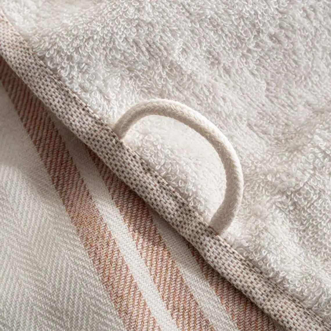 Ecocotton Erva 3'lü Havlu Seti  Organik Pamuk Keten Melanj Terra