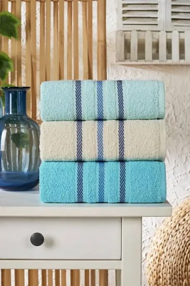 Semecca Lia Soft  Bordürü Serisi 3'lü Havlu Seti 50X85 cm