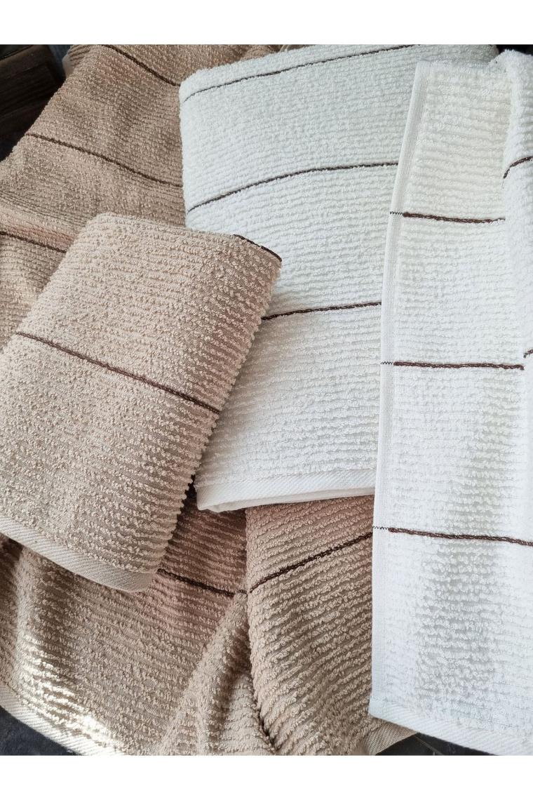 Sahara 50 X 85 – 70 X140 Cm 4'lü Banyo Havlu Seti | Bej-krem Vtxmk107