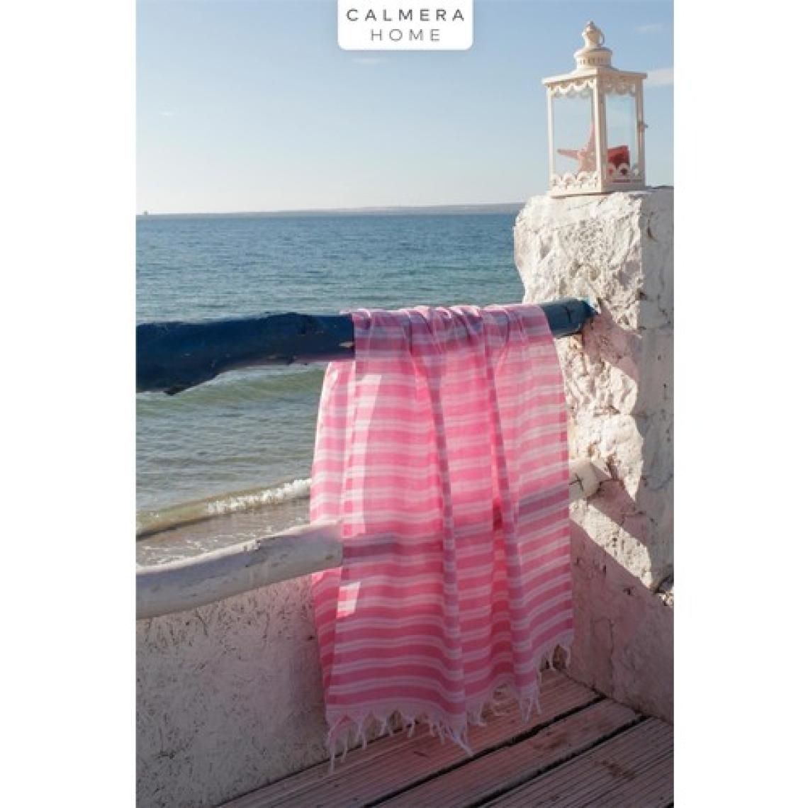 Calmera Home Linea Peştemal | Ince - Doğal Saçaklı | Plaj, Deniz, Havuz, Pareo, Spa, Yoga, Spor, Seyahat Havlusu - Pembe