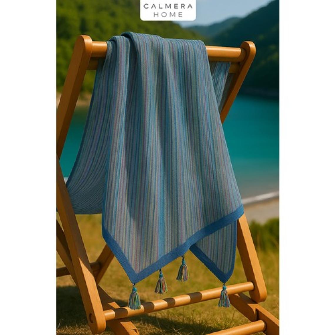 Calmera Home Etnika Peştemal | Ince - Renkli Saçaklı | Plaj Pareo, Deniz, Havuz, Yoga, Pilates Havlusu - Mavi