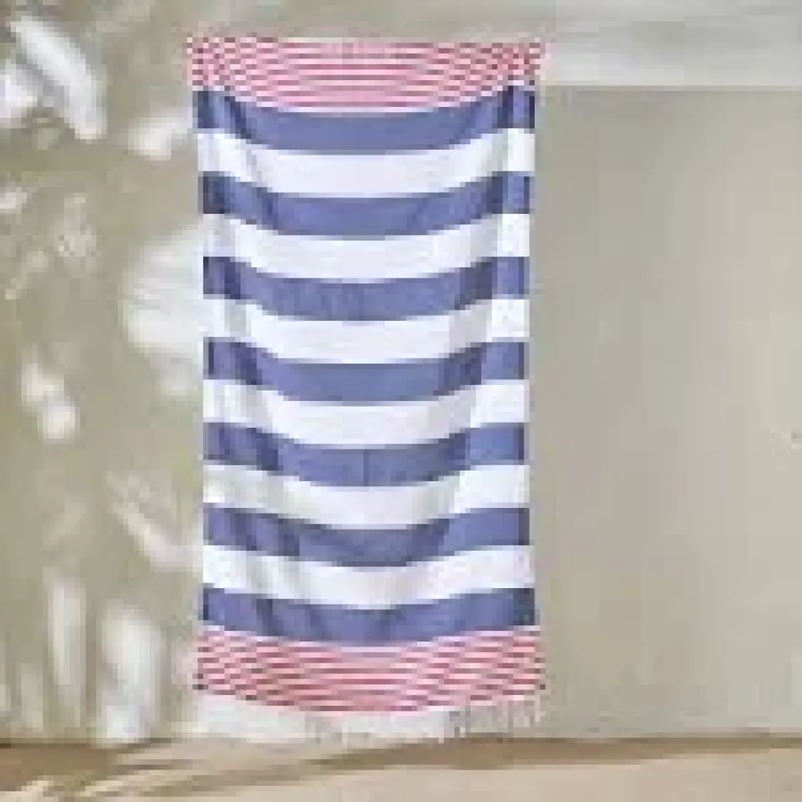 %100 Pamuk Marine Peştamal Kırmızı-Lacivert (95X180 Cm)