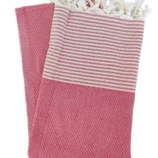 Peştemal, %100 Pamuk ,kareli Desen Pembe, Plaj Havlusu , Banyo Havlusu