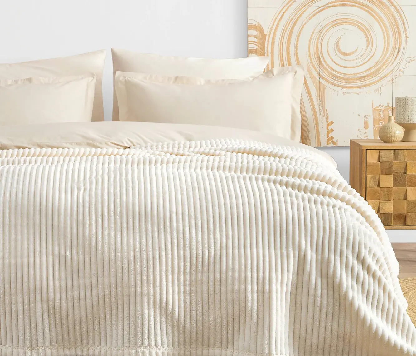 Yataş Bedding Holly Wellsoft Battaniye Çift Kişilik - Ekru