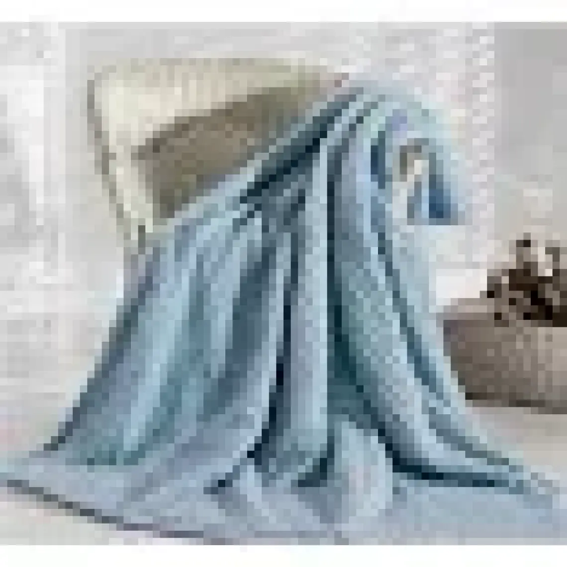 Merinos Pearl Tomurcuk Battaniye Sky Mavi Çift Kişilik