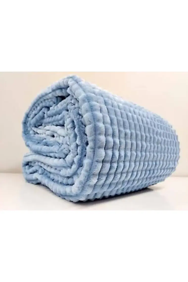Merinos Pearl Tomurcuk Battaniye Sky Mavi Çift Kişilik