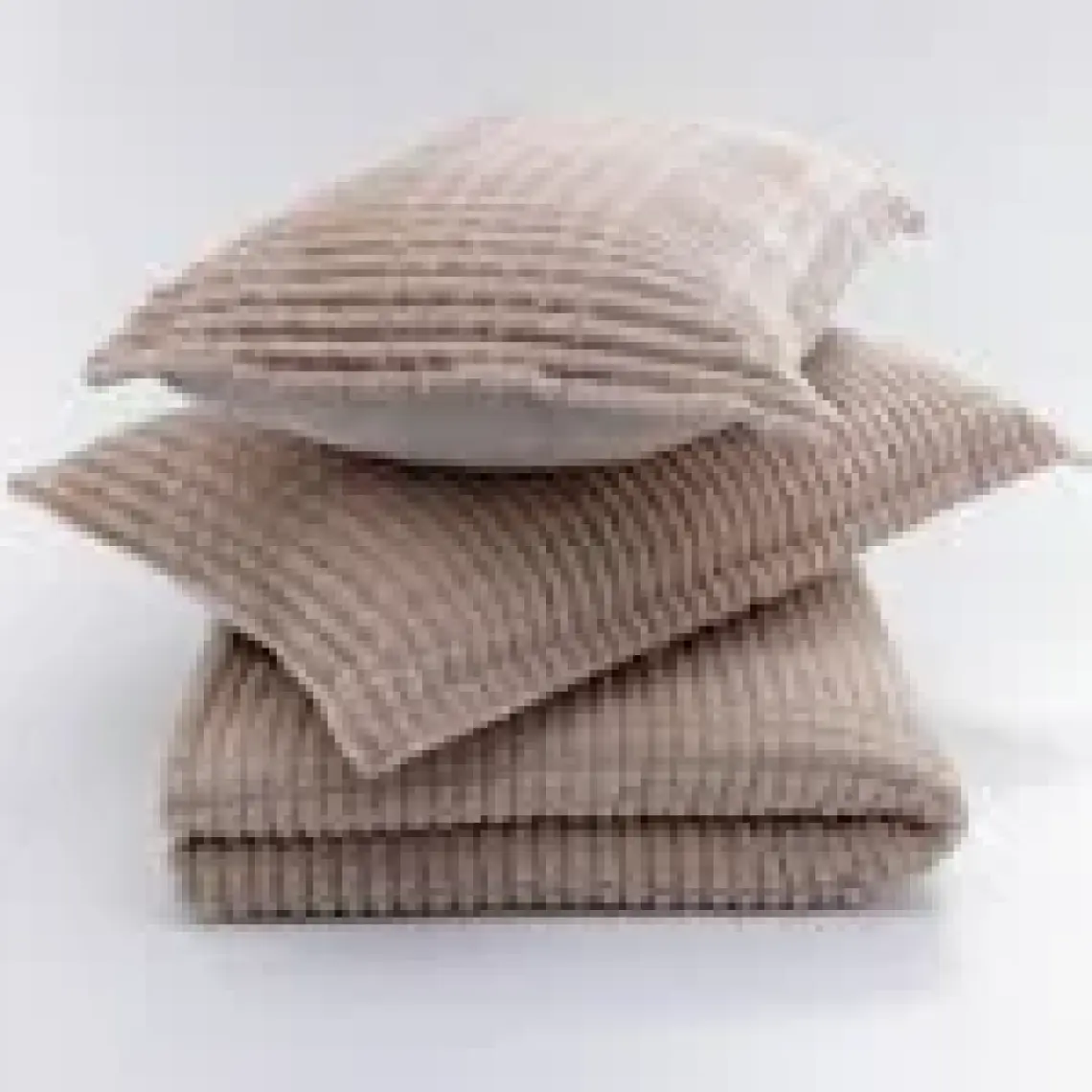 Merinos Modern Line 3 Parça Battaniye Set Bej Çk.