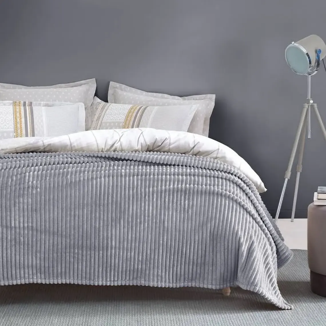 Yataş Bedding Holly Wellsoft Battaniye Tek Kişilik- Antrasit