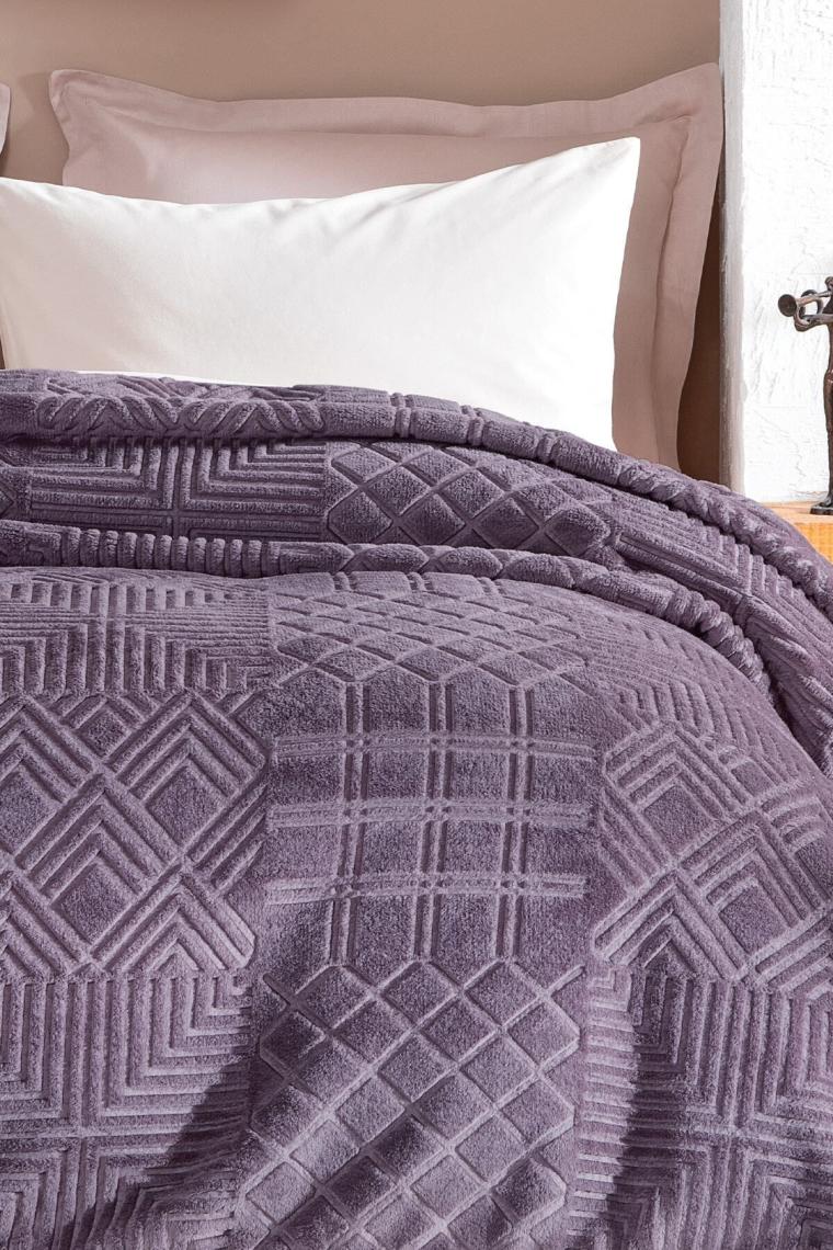 Yataş Bedding Nova Çift Kişilik Emboss Battaniye - Kül Moru