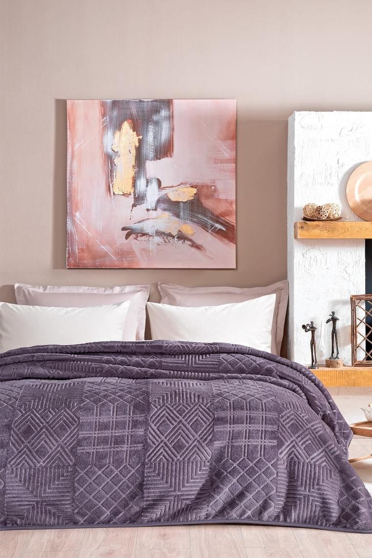 Yataş Bedding Nova Çift Kişilik Emboss Battaniye - Kül Moru