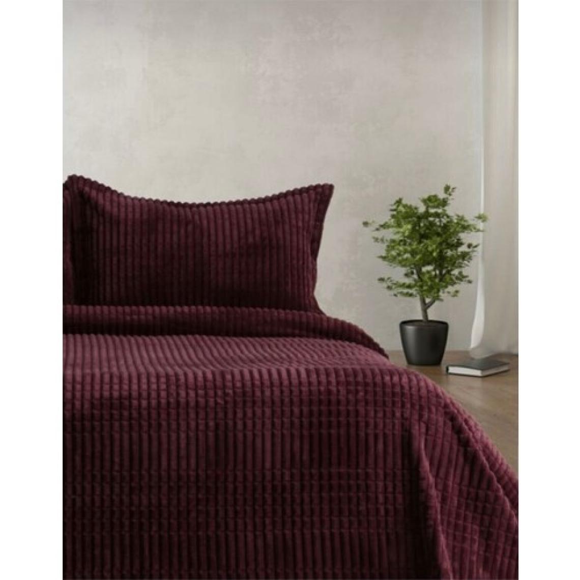 Merinos Modern Line 3 Parça Battaniye Seti Cherry Renk
