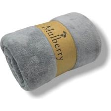 Mulberry Wellsoft Battaniye Televizyon Battaniyesi Peluş Polar Battaniye Tek Kişilik 170x230-GRI