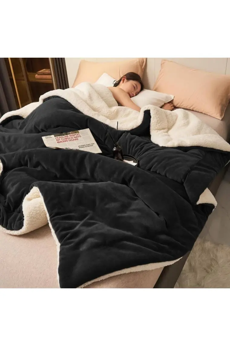 Mulberry Sherpa Polar Battaniye Çift Taraflı Tek Kişilik 160X220 cm