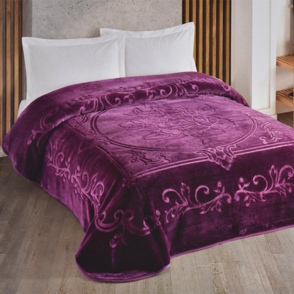 Kristal Blankent Çift Kişilik Battaniye 220x240 - Mürdüm