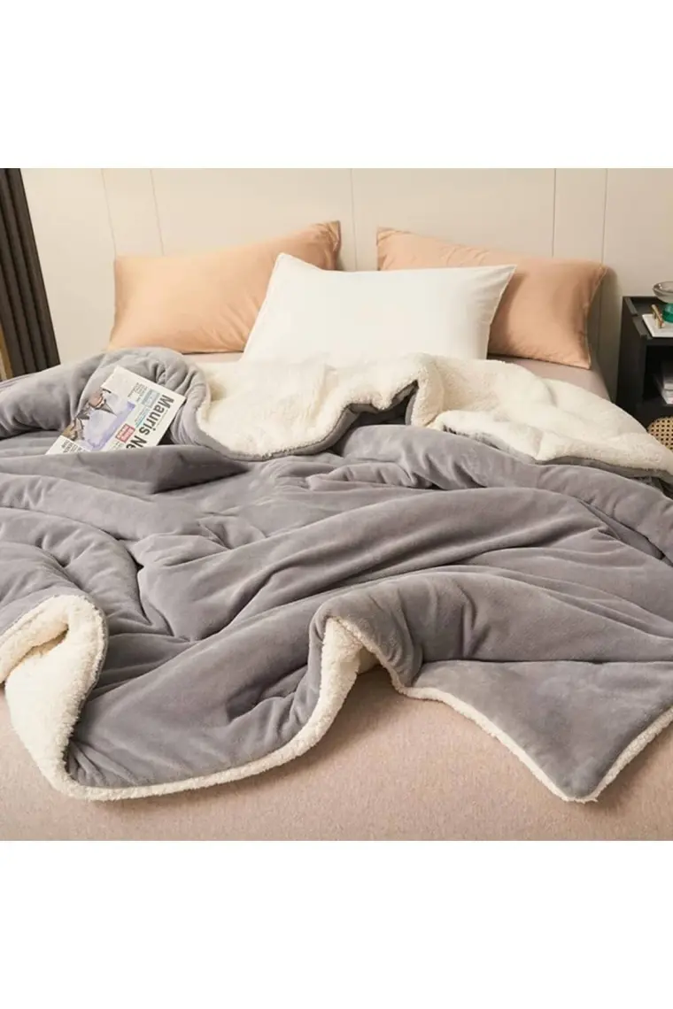 Mulberry Sherpa Polar Battaniye Çift Taraflı Çift Kişilik 220X240 cm