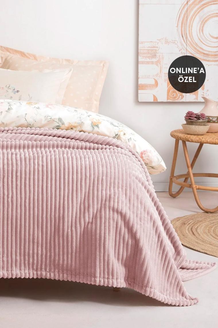 Yataş Bedding Holly Wellsoft Battaniye Tek Kişilik - Pudra