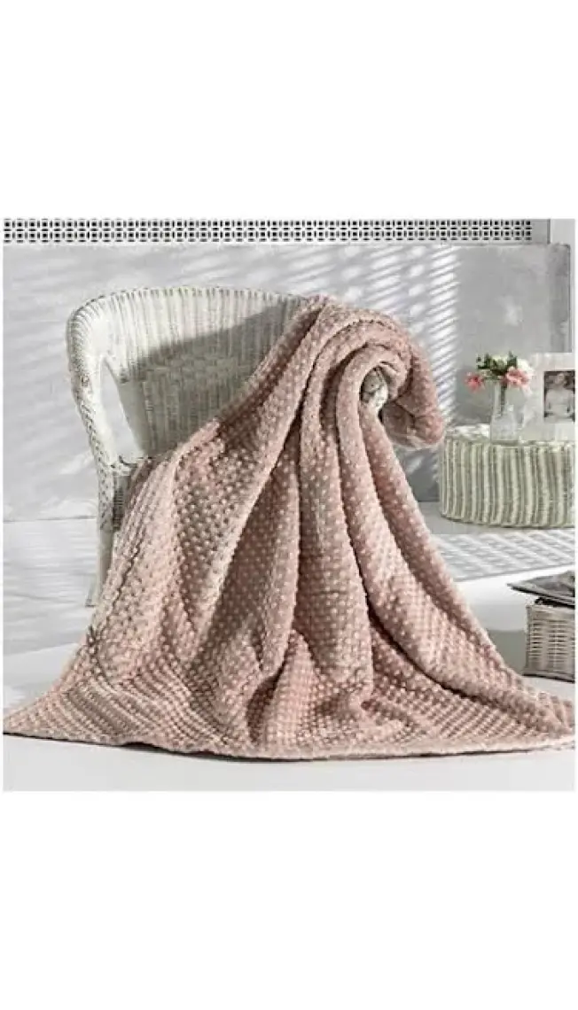 Merinos Pearl Tomurcuk Battaniye Cappuccino Tek Kişilik