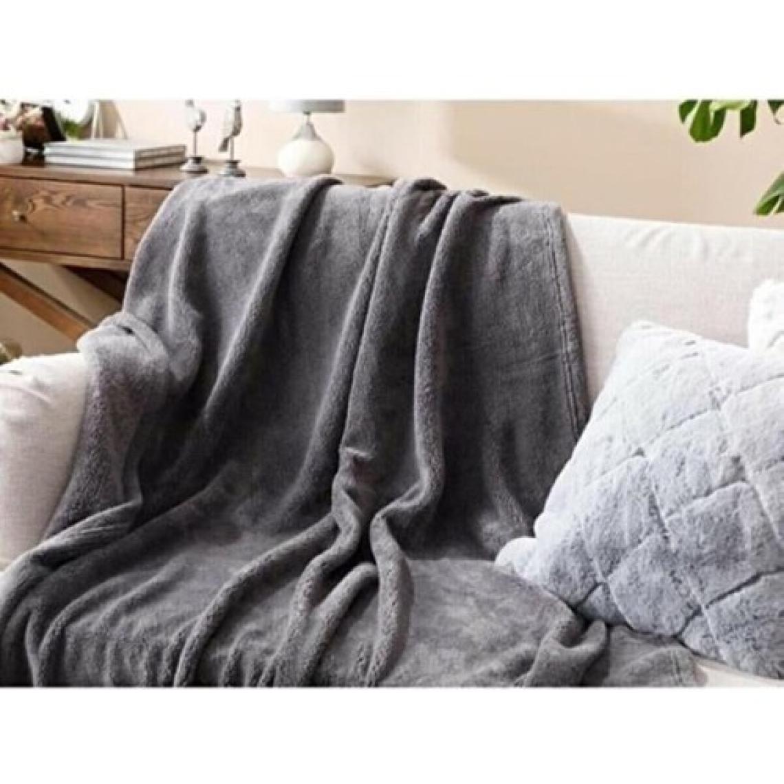 Wellsoft Battaniye Antrasit Televizyon Battaniyesi Peluş Polar Battaniye Tek Kişilik 170*230