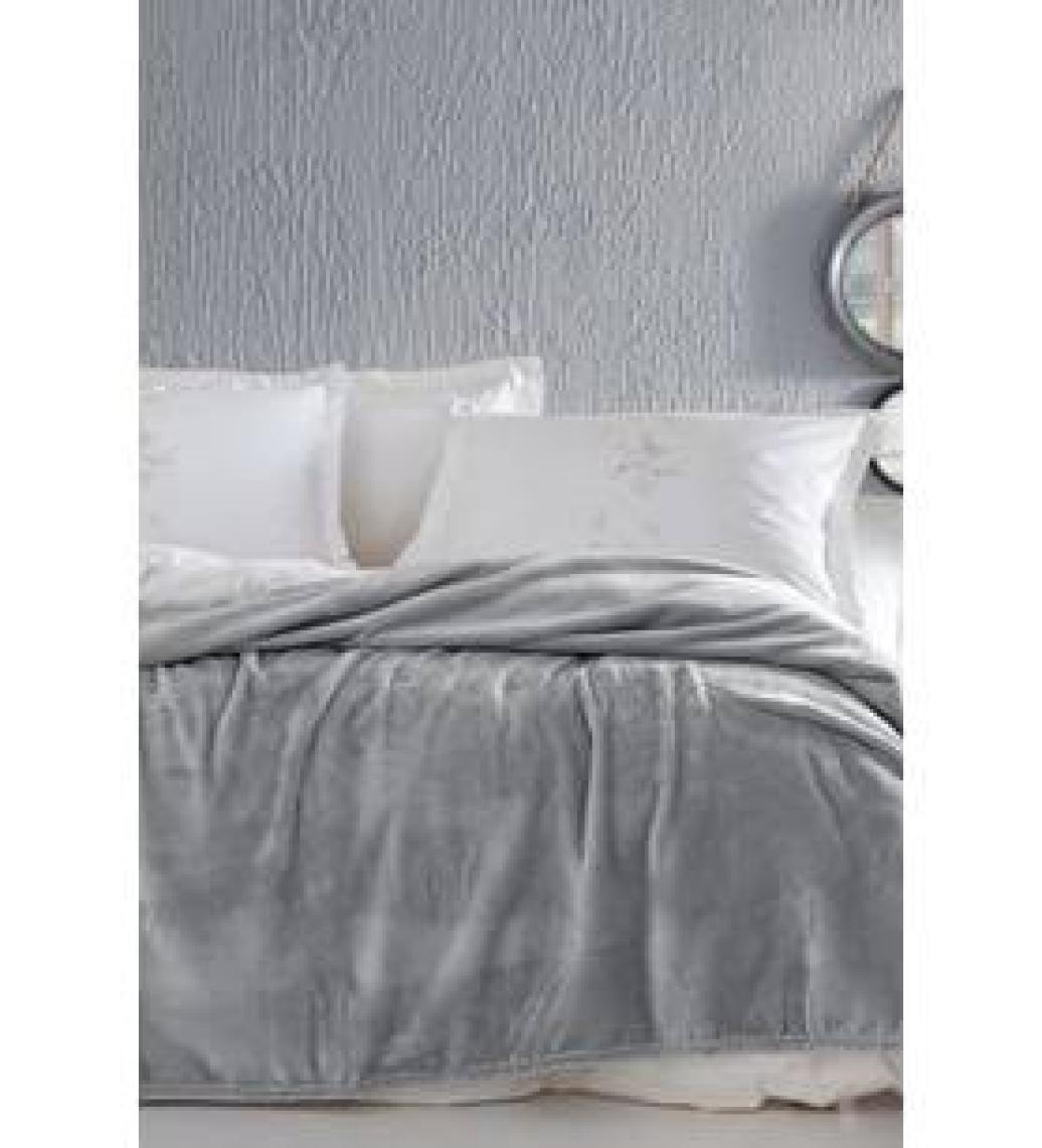 Yataş Bedding Olenna Çift Kişilik Wellsoft Battaniye - Açık Gri