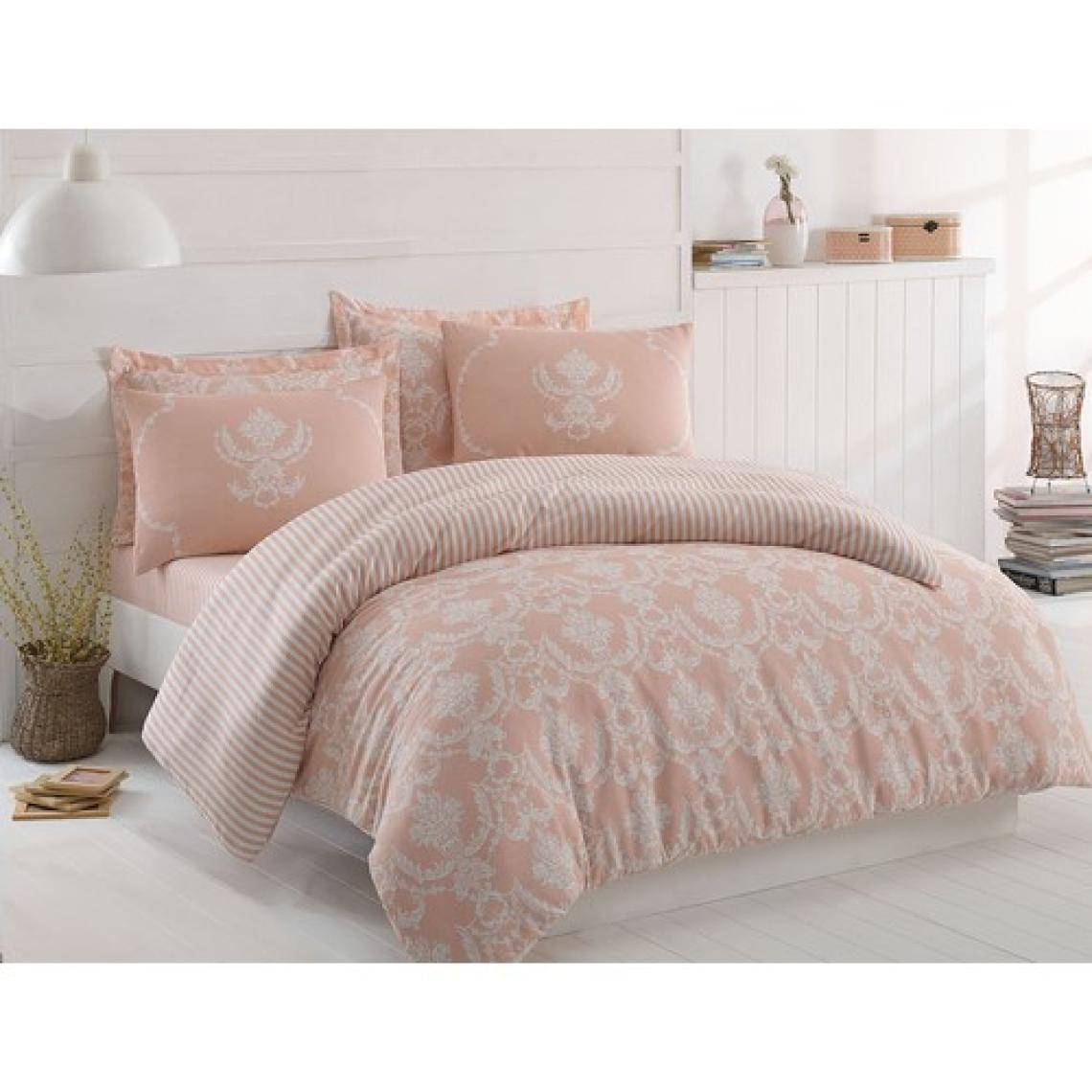 Enlora Home Mature Nevresim Seti Çift Kişilik Pure Pudra