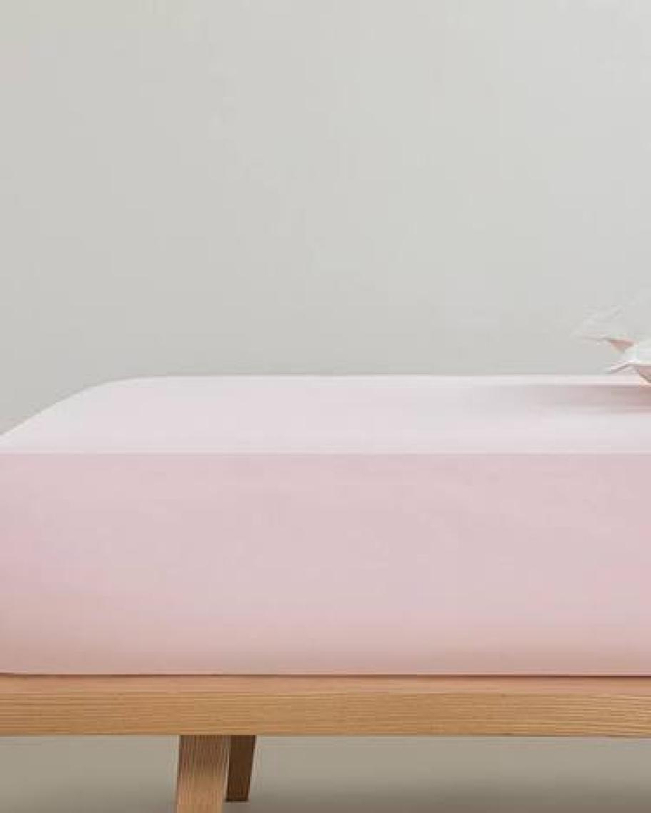 English Home Düz Pamuklu Tek Kişilik Lastikli Çarşaf 100x200 cm Toz Pembe
