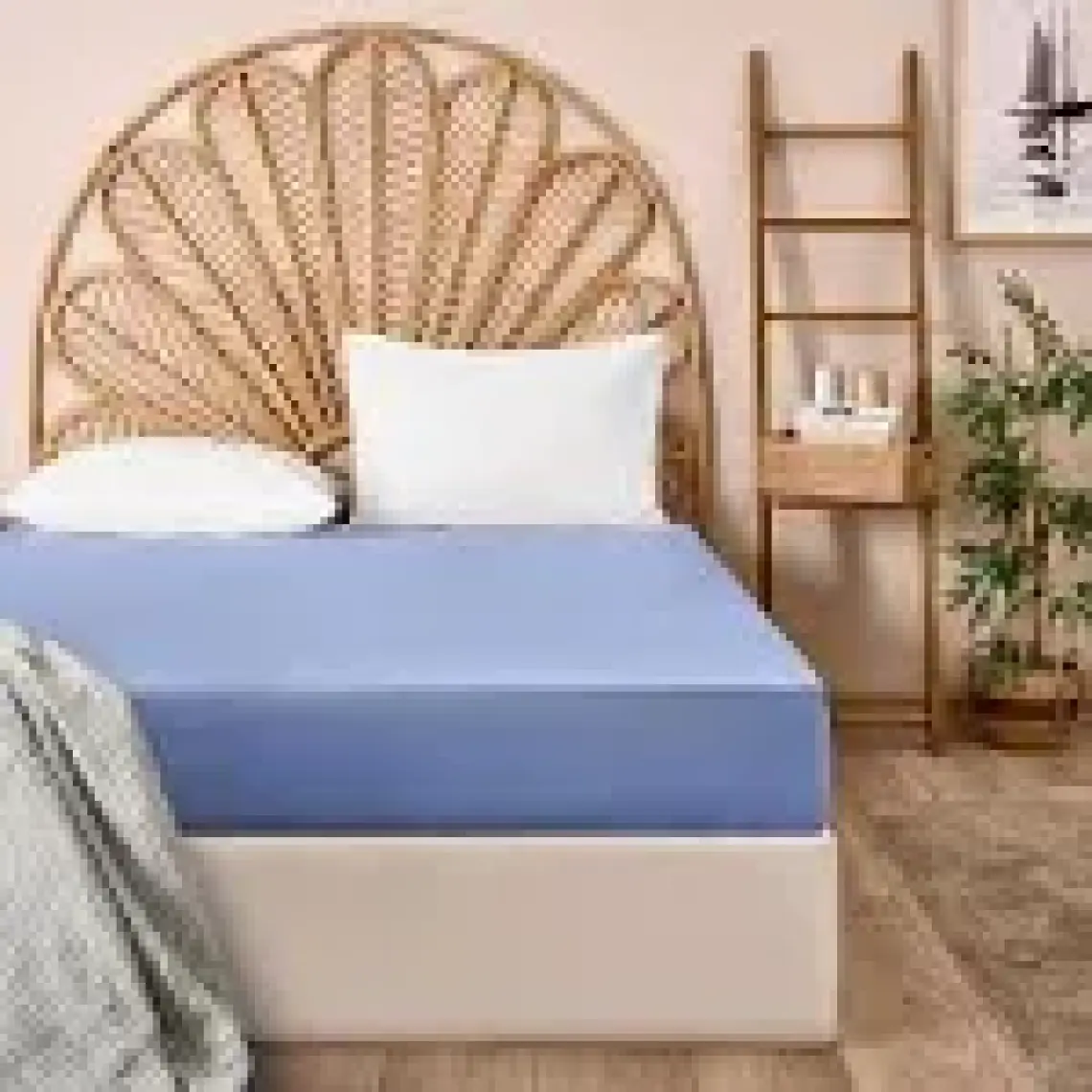 Evidea Soft King Size Lastikli Çarşaf - Mavi - 180x200 cm