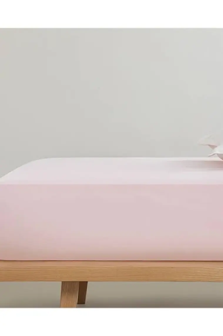 English Home Düz Pamuklu Çift Kişilik Lastikli Çarşaf 160x200 cm Toz Pembe