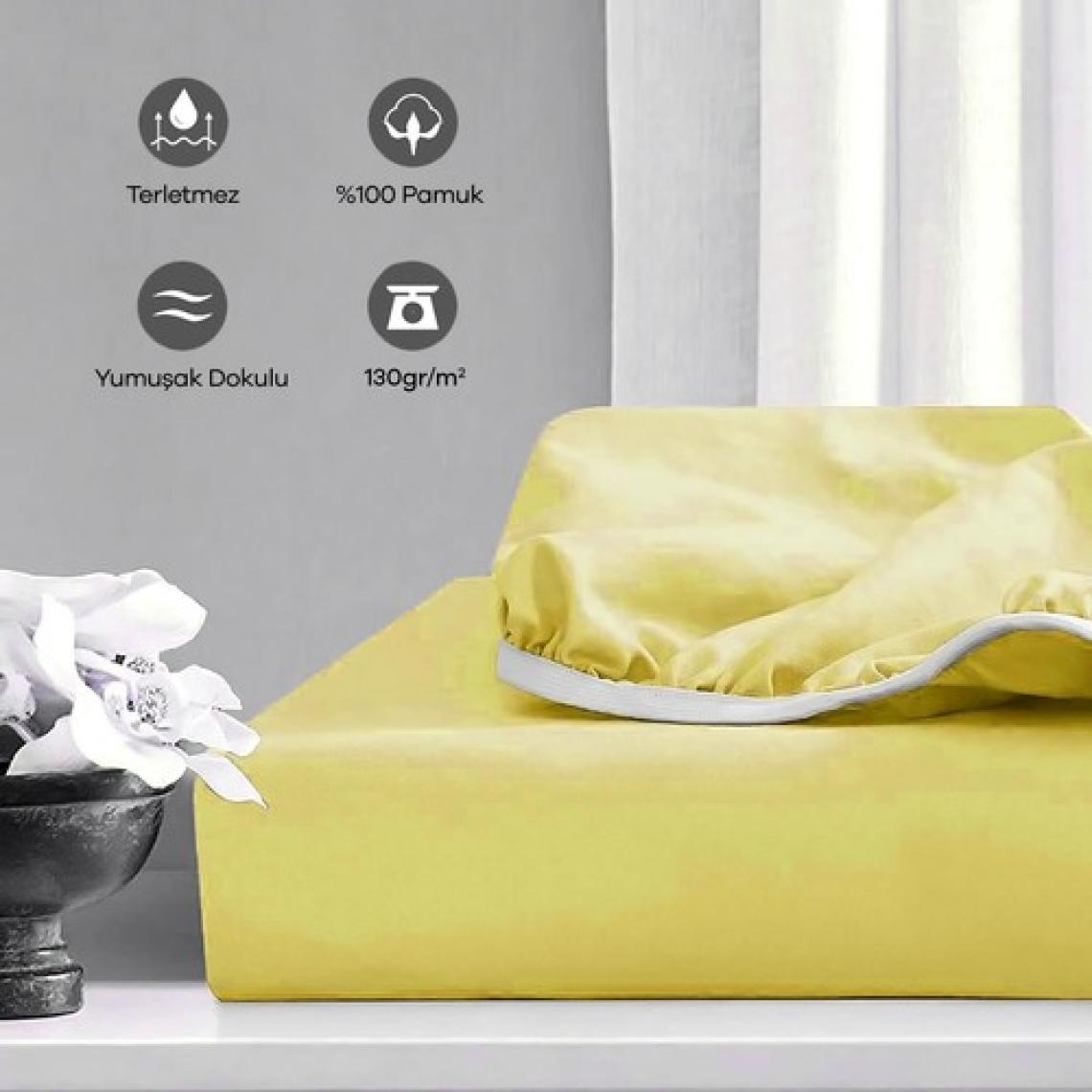 Soley | Jersey | %100 Doğal Pamuklu Çift Kişilik 160 x 200 Lastikli Çarşaf