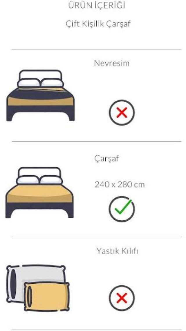Varol İkaros Serisi Çift Kişilik Otel Çarşafı 240X280 57 Tel